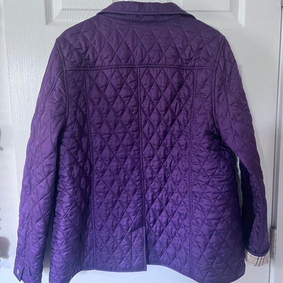 LLBean, Women's Quilted Riding Jacket, Deep Purple, Large - Picture 5 of 7